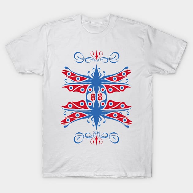 Dragonfly mating ,blue and red T-Shirt by Dugleidy Santos